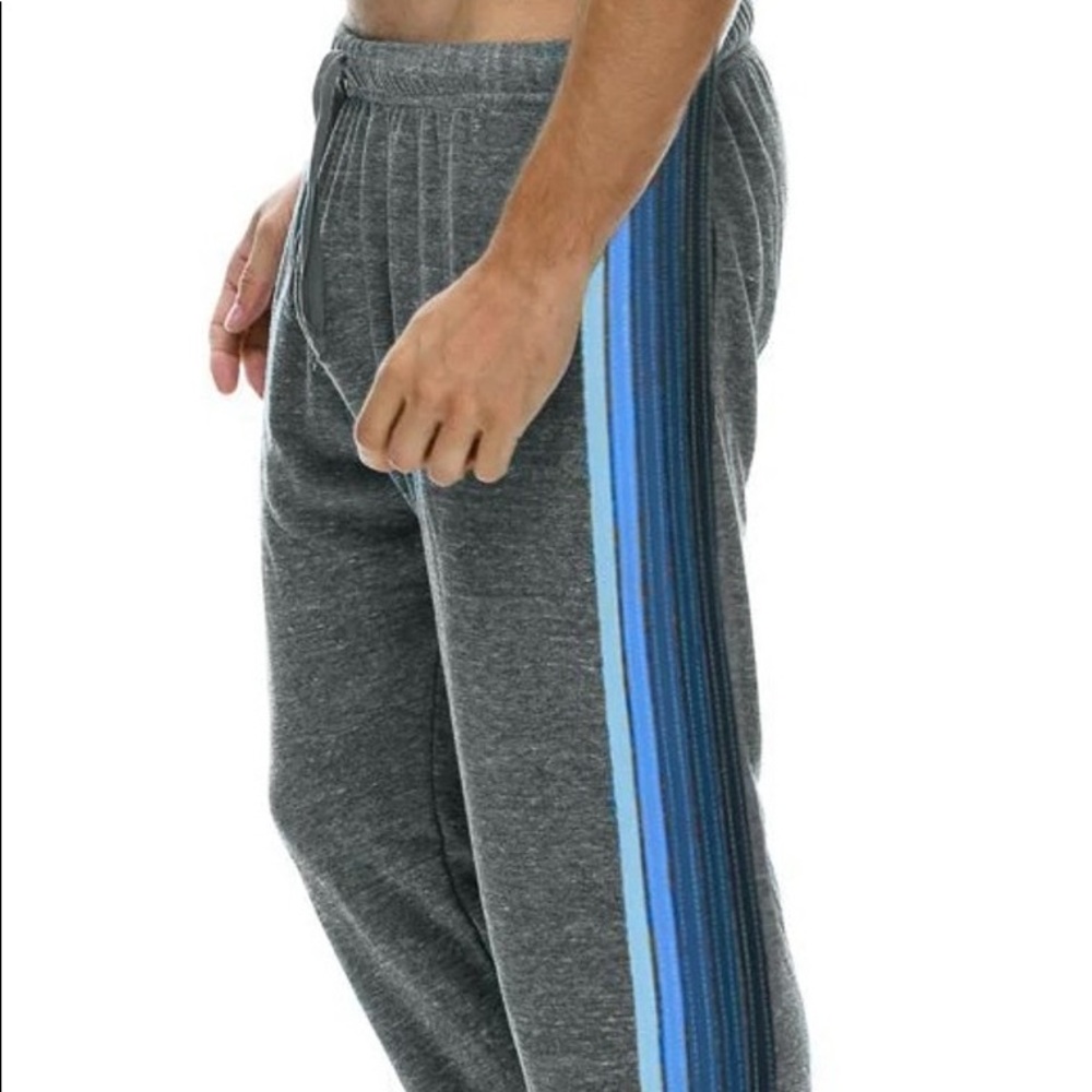 Men’s Aviator Nation Sweatpants - Heather Grey // Blue 5 Stripes
